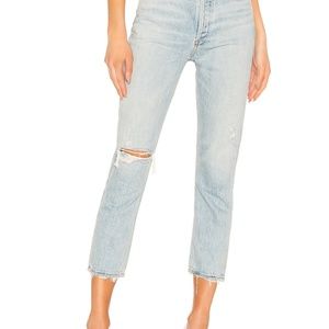 AGOLDE Riley High Rise Straight Crop - Shatter - Sz 29